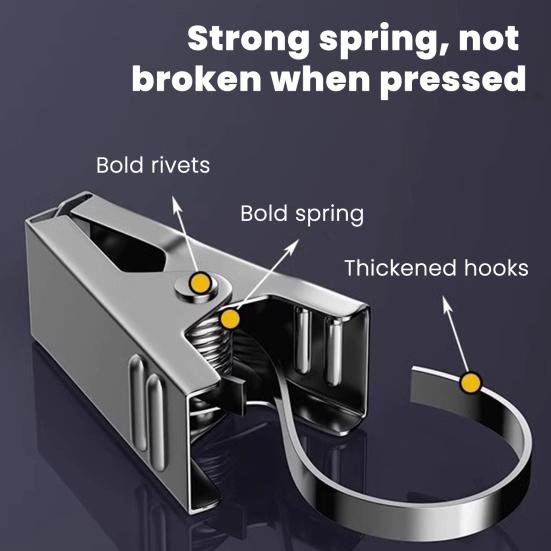 20 шт. Крючки-клипсы из нержавеющей стали, Устойчивые к ржавчине, Устойчивые к атмосферным воздействиям, Многоцелевые, Вешалки для штор, гирлянд, S-образные крючки