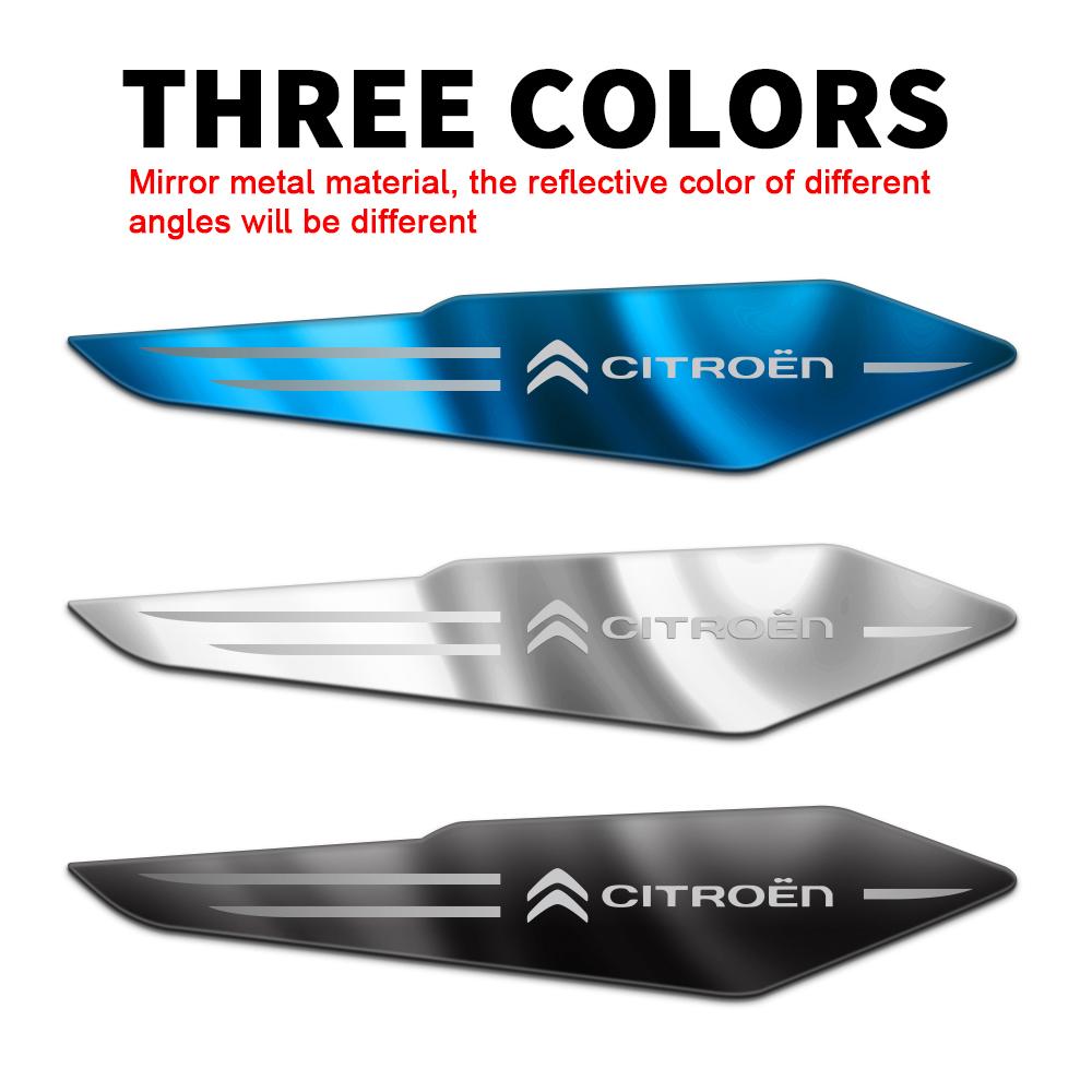 POOR1 2pcs Metal Side Wing Car Badge Emblem Stickers For Citroen C4 C3 C5 C1 C2 DS3 Berlingo Celysee C6 VTS Picasso Auto Accessories