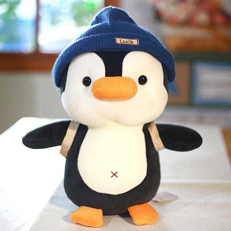 Cuddly Soft 8.7/15/18.9in Pink-blue Hat Penguin Plush Pillow Toy Kids Gift