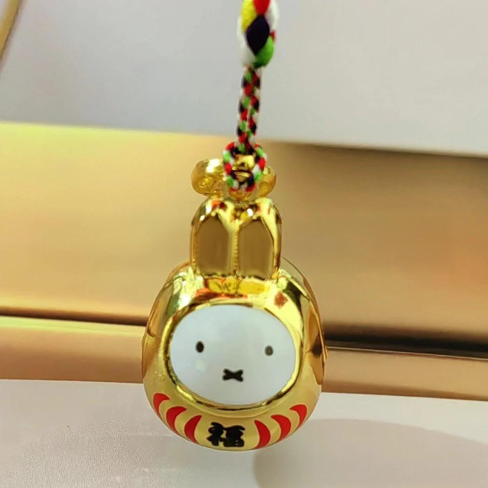 New Kawaii Miffy Small Bell Pendant Cartoon Rabbit Japanese Style Braided Rope Keychain Bag Accessories Bestie Festival Gift