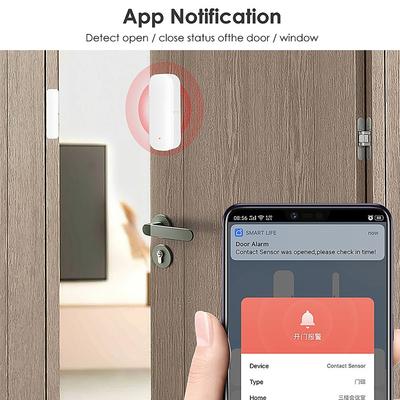 Приложение Smart Life WiFi Датчик двери Датчик окна Детектор открытия/закрытия Сигнализация Защита Сигнализатор Работает с Alexa