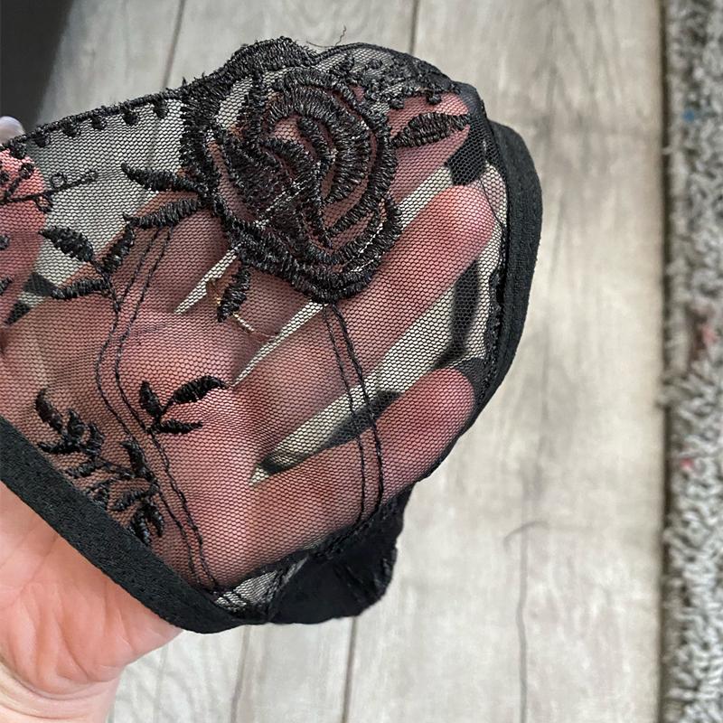 Большой размер Вышивка Сетка Прозрачный Пояс для чулок со стрингами Женское сексуальное нижнее белье Застежка сзади Регулируемые подвязки до бедра