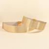 Fashion Gold Waist Belt Elastic Bright Buttoning Belt Wide Dress Belt for Women