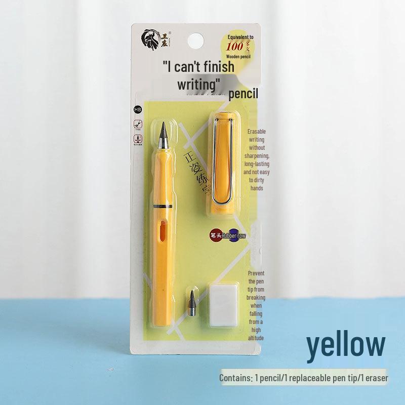 Вечный черный механический карандаш: Не требует заточки, Без чернил, Неломающийся грифель, Идеальный инструмент для письма для студентов