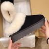 Fashion Winter Plush Warm Snow Boots for Women Fashion Faux Rabbit Fur Platform Slippers Woman Thick Sole Non Slip Fluffy House Slippers
