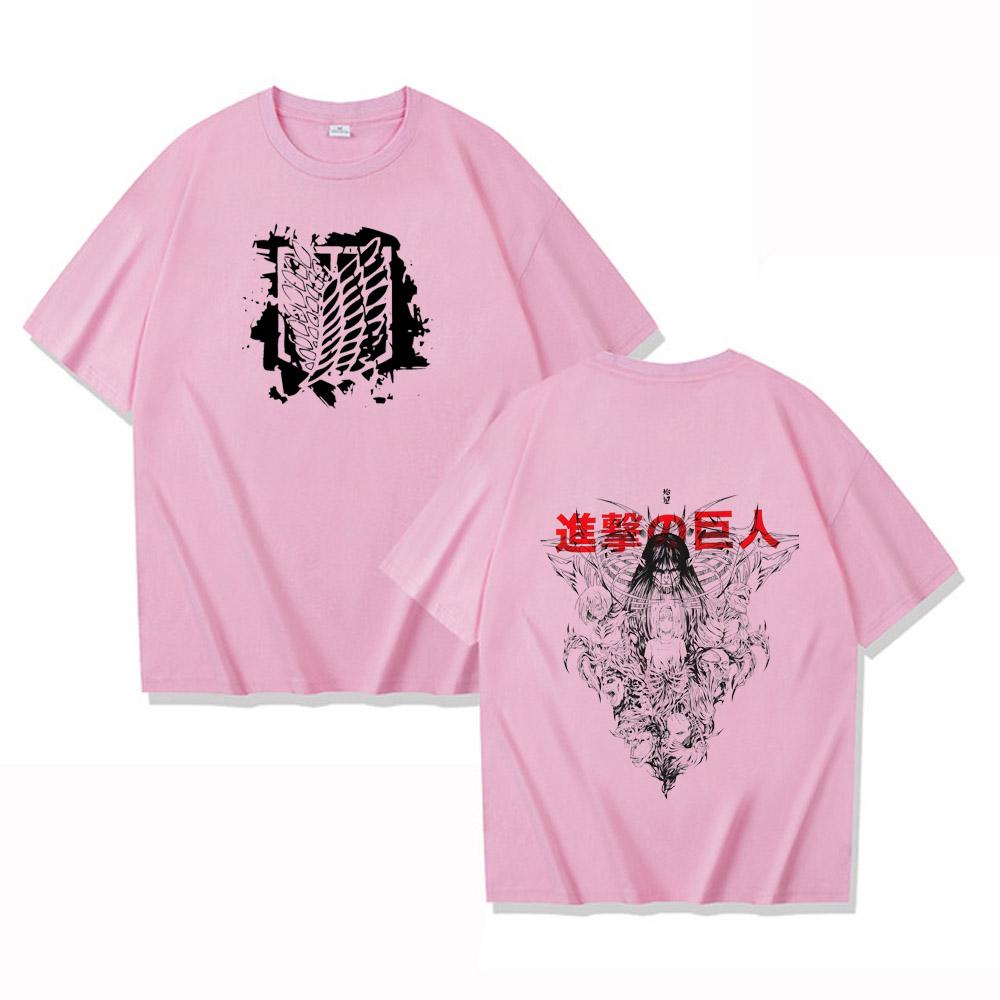 Аниме Атака Титанов Футболки Мужские Высококачественный Хлопок Shingeki No Kyojin Футболка Короткий Рукав Манга Эрен Микаса Топы Футболки