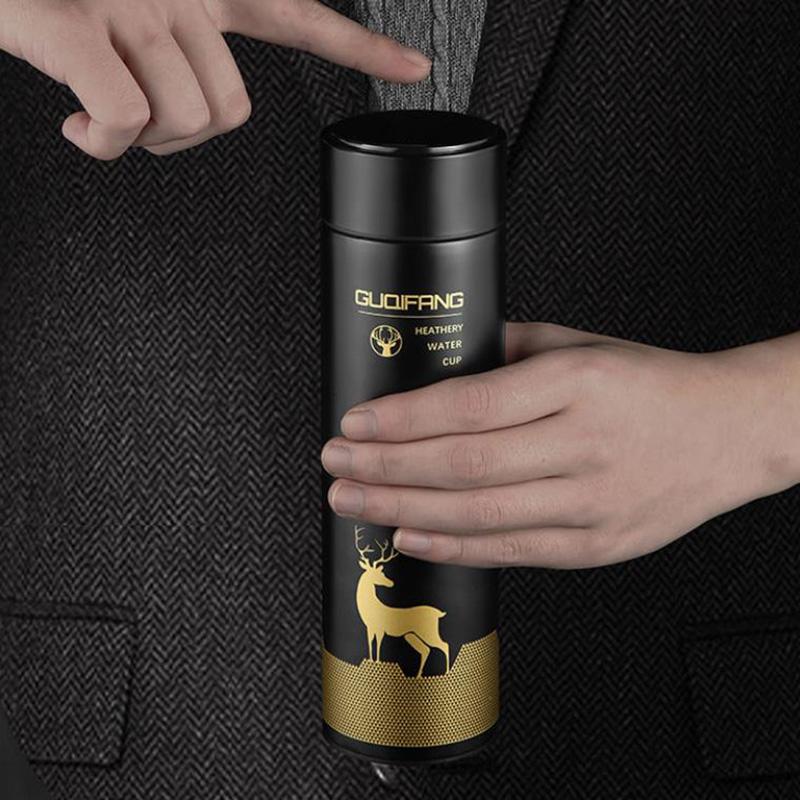 Термос Lucky Deer с принтом из нержавеющей стали 304, бутылка для воды для кофе, чая, 500 мл, домашняя чашка для спорта на открытом воздухе, чашка для воды