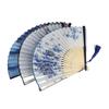 Gift Colorful Bamboo Wooden Vintage Style Folding Fan Dance Hand Fan Fan Crafts Home Decoration