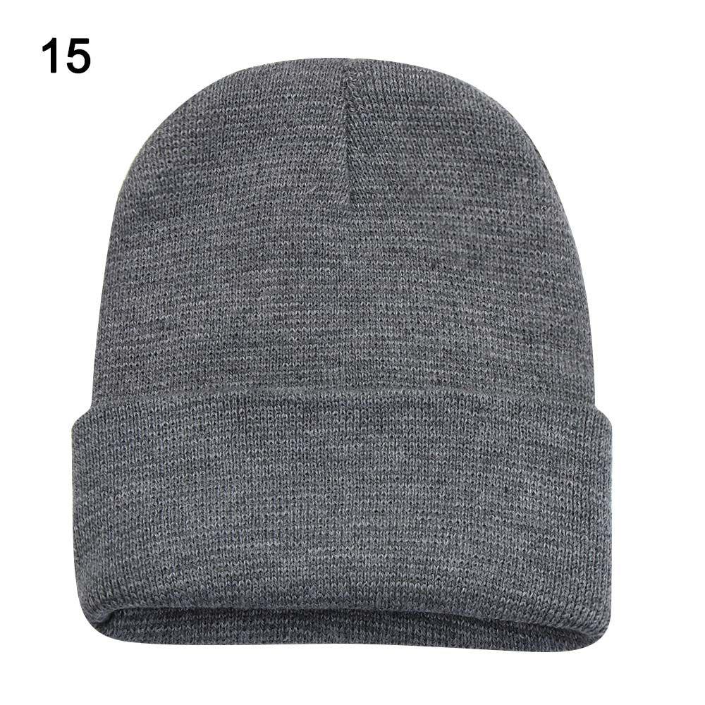 New Solid Cute Woman/Men Knitted Beanies Female Beanie Caps Winter Autumn Hats Warmer Bonnet