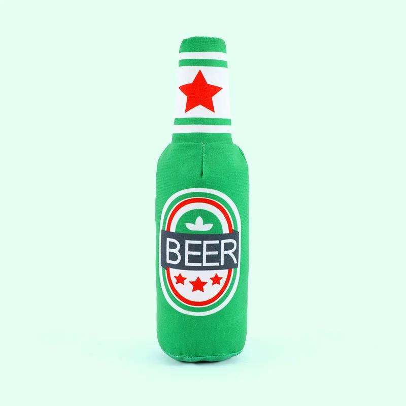 Plush Sound Toy for Big Dogs, Beer Bottle and Cola Simulation, Pet, ChFukToy, Puppy Accessories