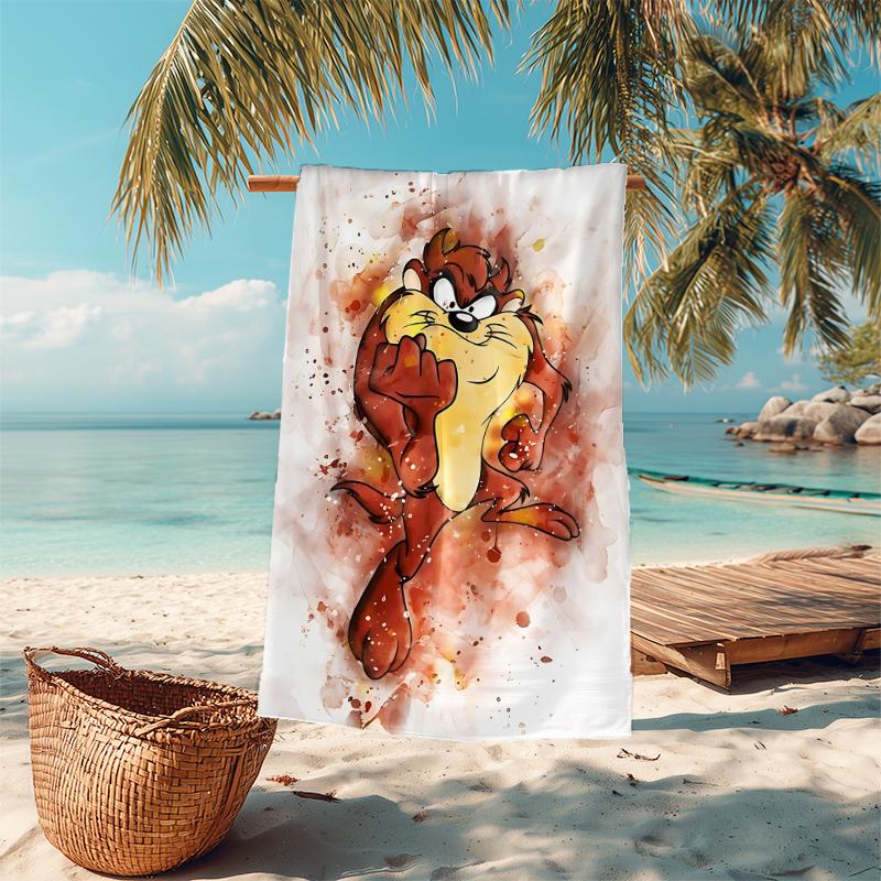 1Pc Taz Daffy Action Beach Towel Microfiber Beach Towel Thin Absorbent For Beach Swimming Yoga Bath Sports 0917102