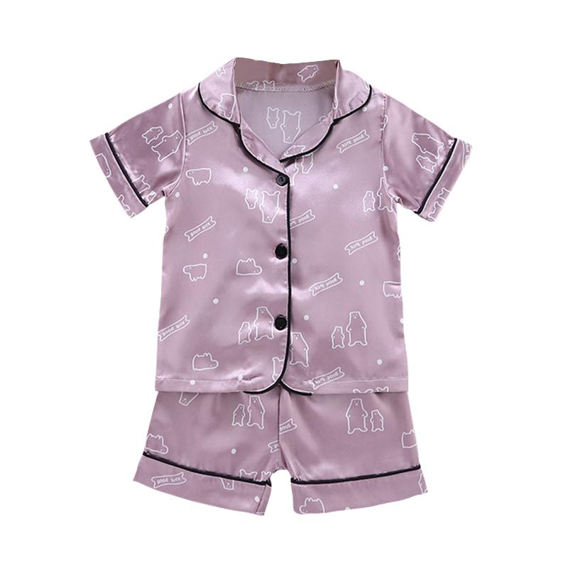 Children's Pajamas Summer Short-sleeved T Shirt + Shorts Casual Set Kids Pyjamas Boys Girls Pajamas Baby Sleepers Sleepwear 1-6T