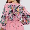 Spring Women's Plus Size Dress Floral Elastic Waist Flared Sleeve Vacation Long Dress