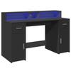 VidaXL Bureau avec lumières LED noir 140x55x91 cm bois d'ingénierie, bureau de travail, bureau d'étude, bureau à domicile, 3309421