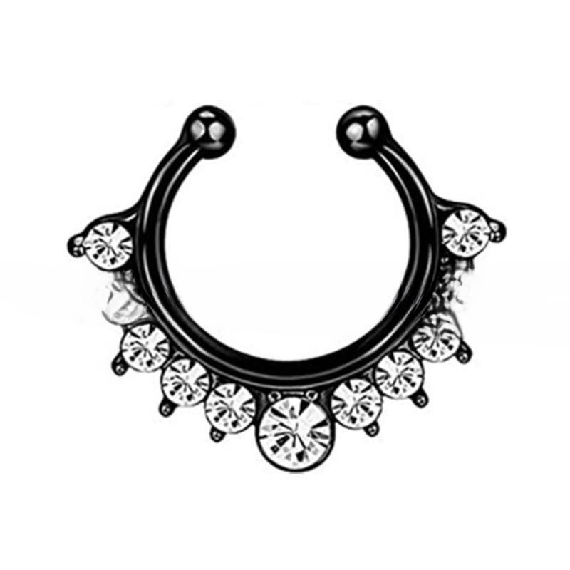 Вакуумное гальваническое покрытие кольцо для носа подкова с магнитом кольцо для носа