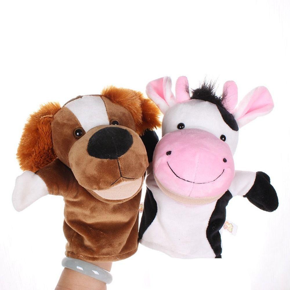 Animal Hand Finger Puppet Plushed Doll Educational Baby Toys Fox Bear Simulator Soft Stuffed Toys Anime Doll Game for Girls