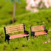 2Pc Mini Garden Ornament Miniature Park Seat Bench Micro Landscape Decoration