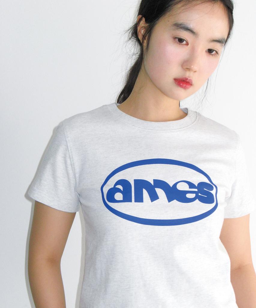AMES-WORLDWIDE Футболка с логотипом-символом Ames Circle Светло-серая