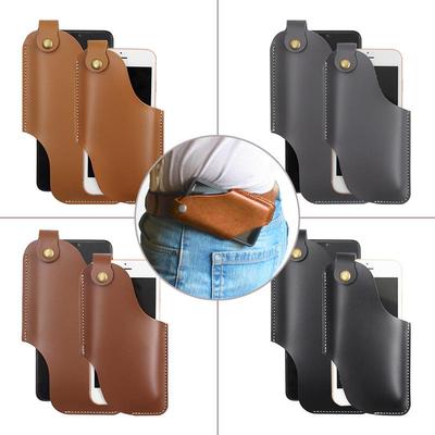 Поясная сумка для мобильного телефона EDC из искусственной кожи, тактическая портативная сумка для мобильного телефона с защитой от потери.