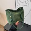 Suede Handbag Casual Rope Buckle Design Multicolor Shoulder Bag Adjustable Straps Tote Work Crossbody Bucket Bag