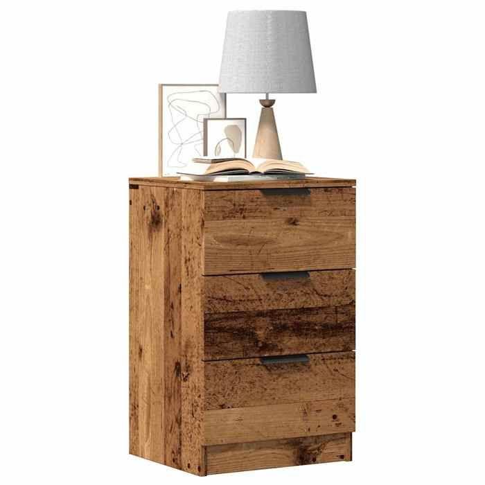 VidaXL Bedside Tables 2 Pcs Old Wood 40x36x65 Cm Engineered Wood, Bedside Furniture, Side Table, Bed Cabinet, 856933