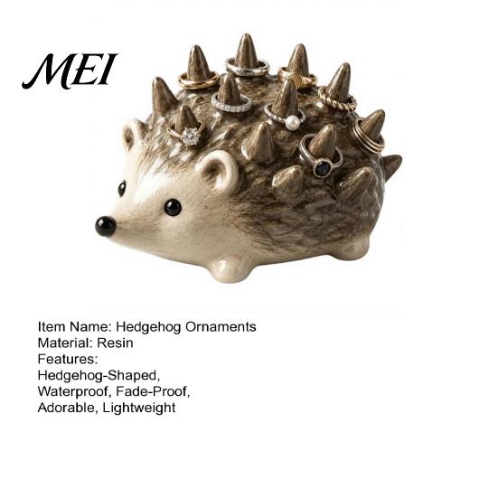 Resin Jewelry Organizer Hedgehog Ring Holder, Cute for Rings, Waterproof Animal Compact Ornament Storage Vanity Dresser Bathroom, Gift Women