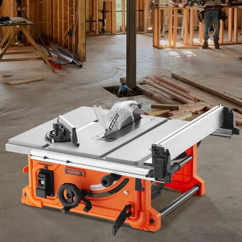 10" Table Saw Electric Cutting Machine 4400RPM 25-in Rip Capacity Woodwork