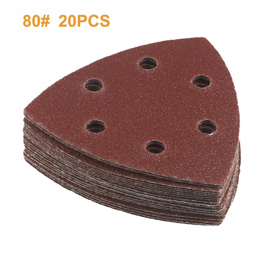 Высококачественные абразивные инструменты 20 шт. треугольных шлифовальных дисков 90 мм (6 отверстий)