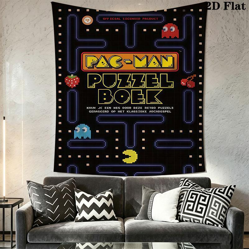 Pac-Man Wall Hanging Printed Fabric Blanket Decorative Tapestries for Bedroom Living Room Home Decor