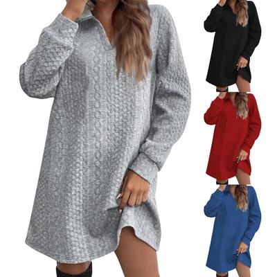 Осенне-зимняя женская однотонная трикотажная толстовка с длинными рукавами и капюшоном