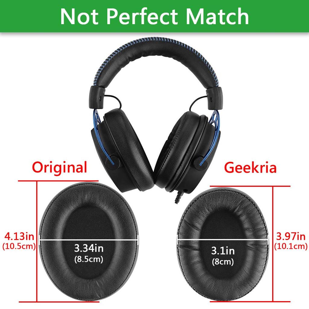Geekria QuickFit Ear Pads Compatible with HyperX Cloud Alpha Gaming Ear Cups Headphones, Pads/Ear (Protein Leather/Black)