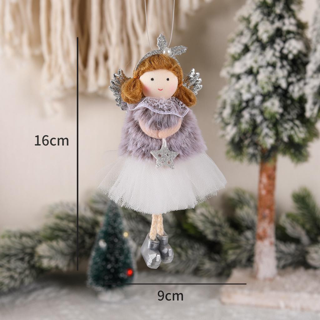 Christmas Plush Angel Girl Santa Claus Dolls Xmas Tree Ornament Natal Noel Navidad 2025 Christmas Decorations for Home New Year