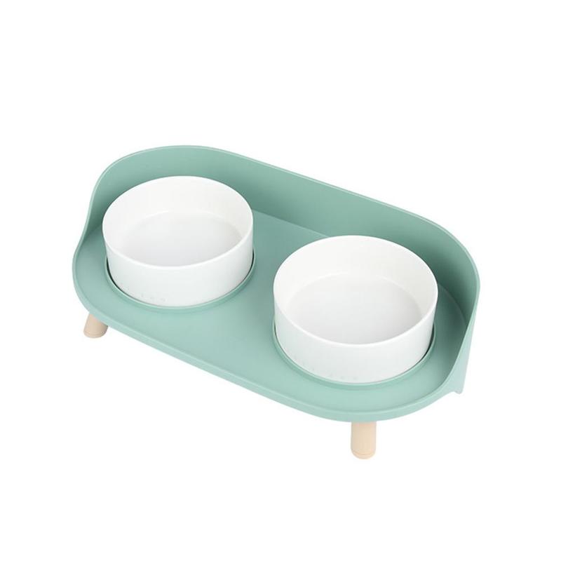 Double Feeding Bowl Collar Protect NONSLIP Ceramic Cat Feeding Bowl for Dog | DOGS EATING