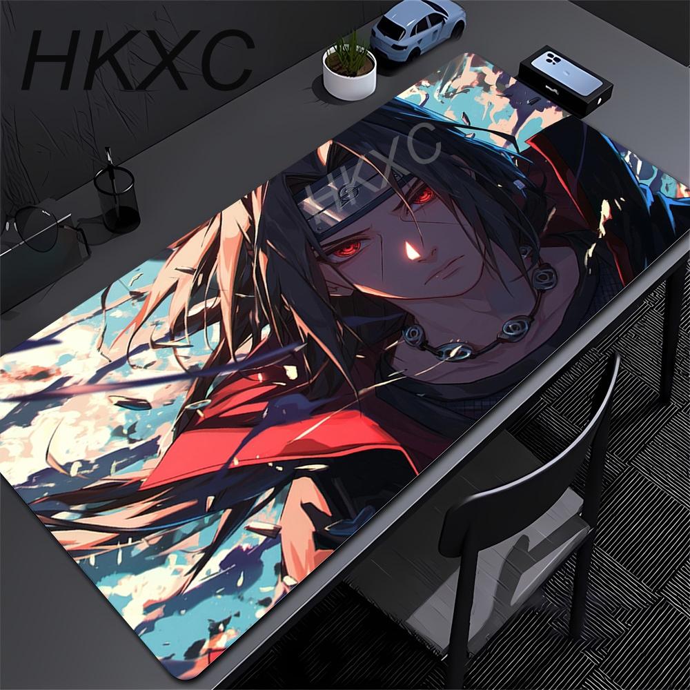 Игровой коврик для мыши Itachi Uchiha из аниме Наруто, большой коврик для стола для игрового компьютера, коврик для клавиатуры, игровые аксессуары, коврик для мыши, противоскользящий ковер