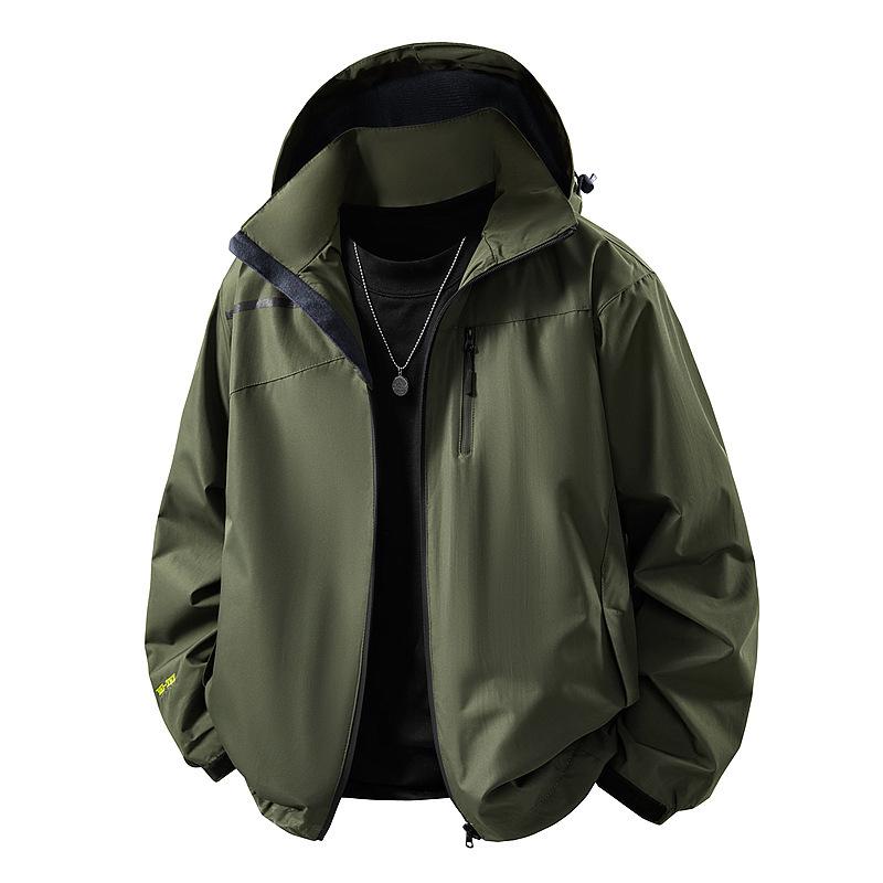 Men's Plus Size Windbreaker Jacket - Trendy, Lightweight, Windproof Outerwear for Spring and Autumn