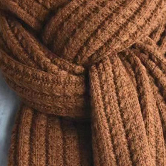 Yousheng Couple Winter Scarf Warm Thick Knitted Long Scarf Solid Color Soft Large Wrap Outdoor Indoor Cold Weather Neck Warmer