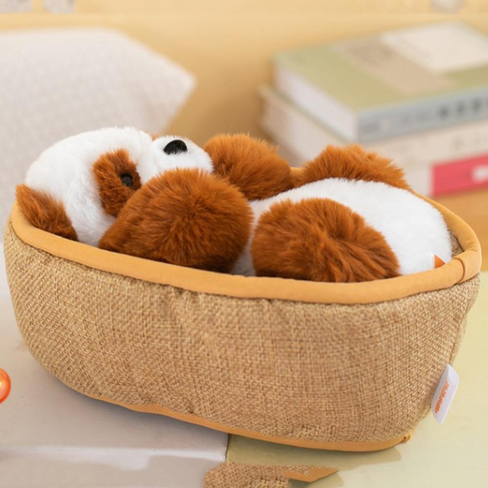 Hedgehog Panda Sleeping Basket Baby Toys Imitation Animal Animals Basket Plush Toys  Pet Doll