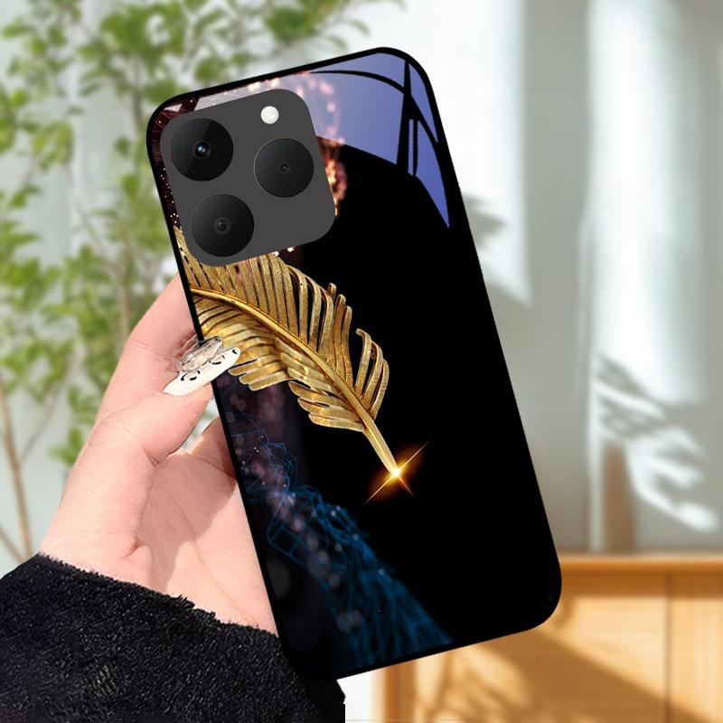 Для Realme 15T 5G Чехол Роскошный Модный Расписной Ударопрочный Закаленное Стекло Чехол для Телефона Для Realme15T 15 T Корпус Оболочка RMX5111 Capa