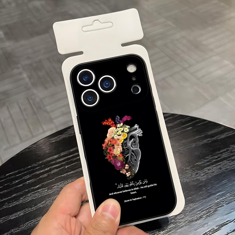 Цитаты из Корана-Исламские Чехол для телефона For IPhone 17 Air 16 E Pro Max 15 14 13 Mini 12 Pro 11 Max Plus Черный Мягкий Корпус