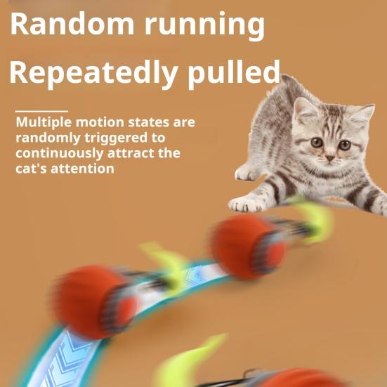 Интерактивная игрушка для кошек мяч Самокатящийся кошачий мяч с регулируемыми режимами скорости Электрический сенсорный мяч-роллер с активацией движением для домашних животных для использования в помещении