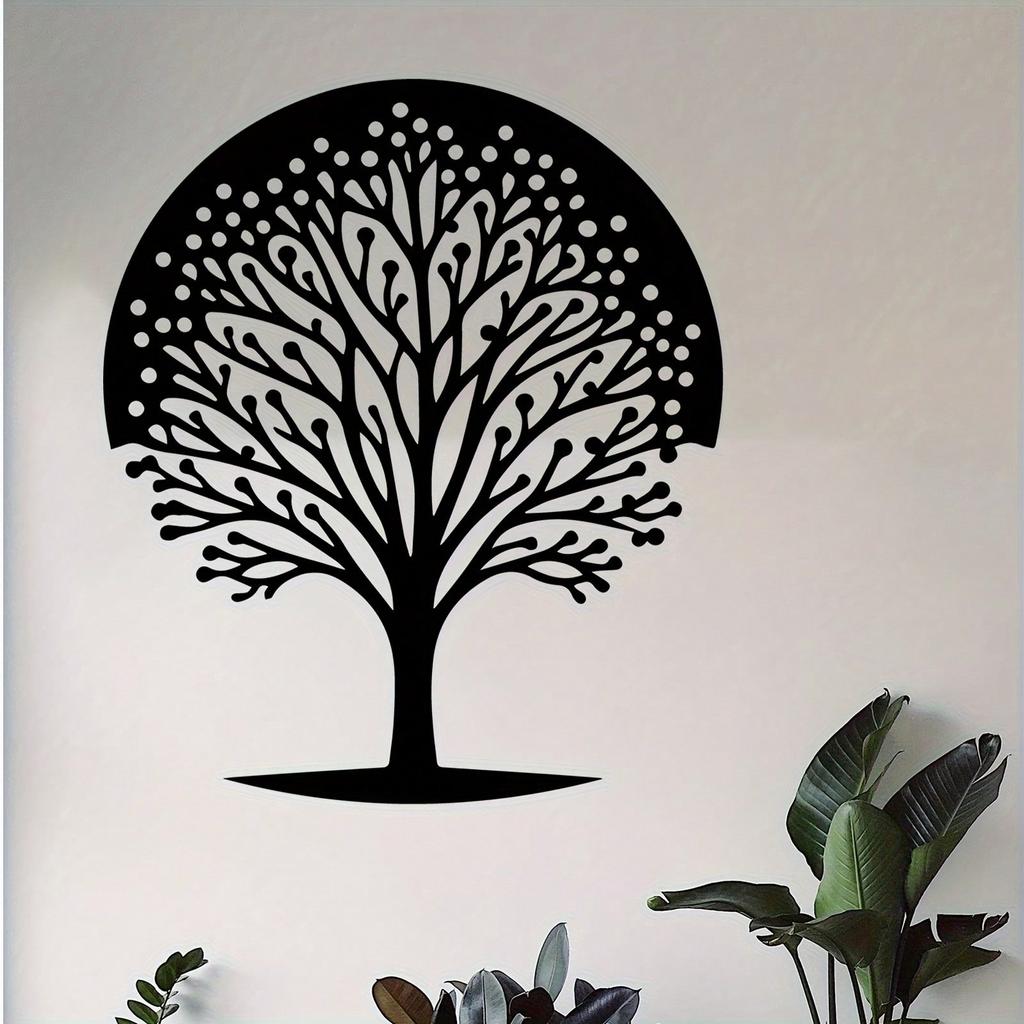 Metal Tree of Life Wall Art Sculpture Weather Resistant Iron Garden Fence Decoration Gift