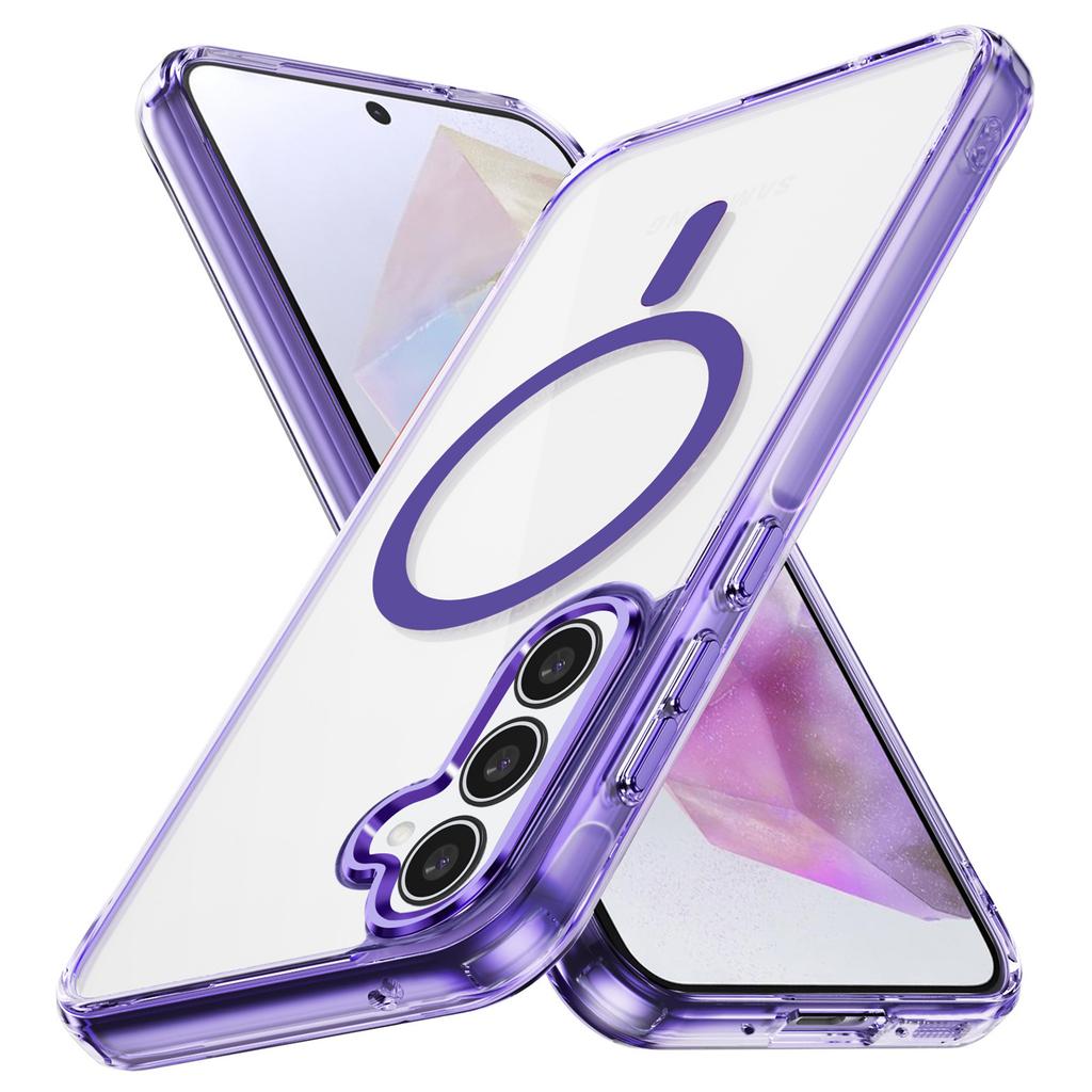 Магнитный чехол для телефона Samsung Galaxy A35 5G, TPU рамка, прозрачная поликарбонатная задняя крышка