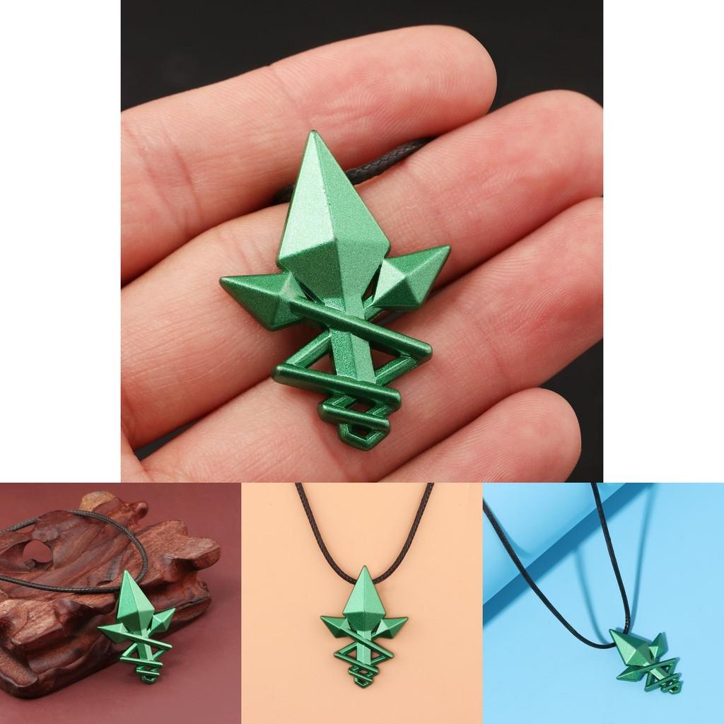 Mushoku Tensei Jobless Reincarnation Green Arrow Necklace With Alloy Pendant For Cosplay Fans