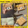 Японский Мультфильм Милый Плюшевый Мишка Классический Кошелек-Монетница Короткая Сумка для Карт Портативный Кошелек Аниме Плюшевая Сумка для Хранения Новогодний Подарок