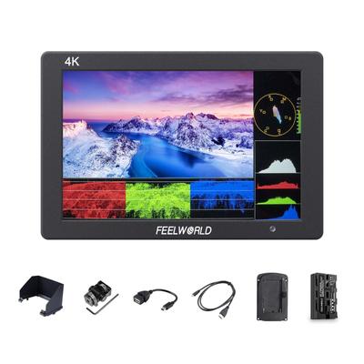 FEELWORLD T7 PLUS V2 7-дюймовый зеркальный фотоаппарат-монитор F550 с аккумулятором 2200 мАч, входом и выходом HDMI 4K, разрешением Full HD 1920 x 1200, прочным алюминиевым корпусом