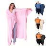 Wearable Blanket for Women Men Soft Plush Blanket with Pocket Sleeves Warm Couch Bed Blanket for Dorm Bedroom Flights