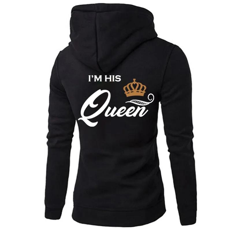 Autumn Winter Lover Sweatshirt QUEEN or KING Poker Printed Couple Hoodies Fashion Casual Streetwear Women Men Pullovers