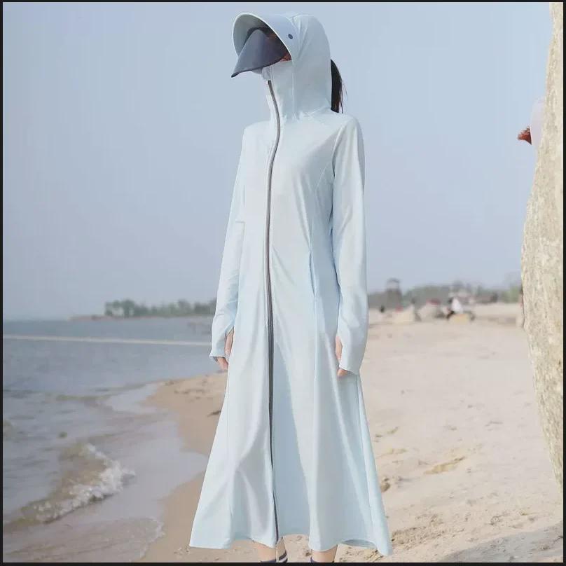 2024 Женская летняя одежда с длинными рукавами и защитой от ультрафиолета из дышащего материала для защиты от солнца