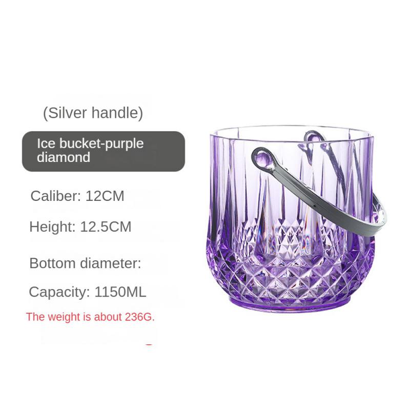 Прозрачное ведерко для льда Удобное хранение и очистка Высококачественная питьевая посуда Ведерко для льда Пластиковый зажим для льда