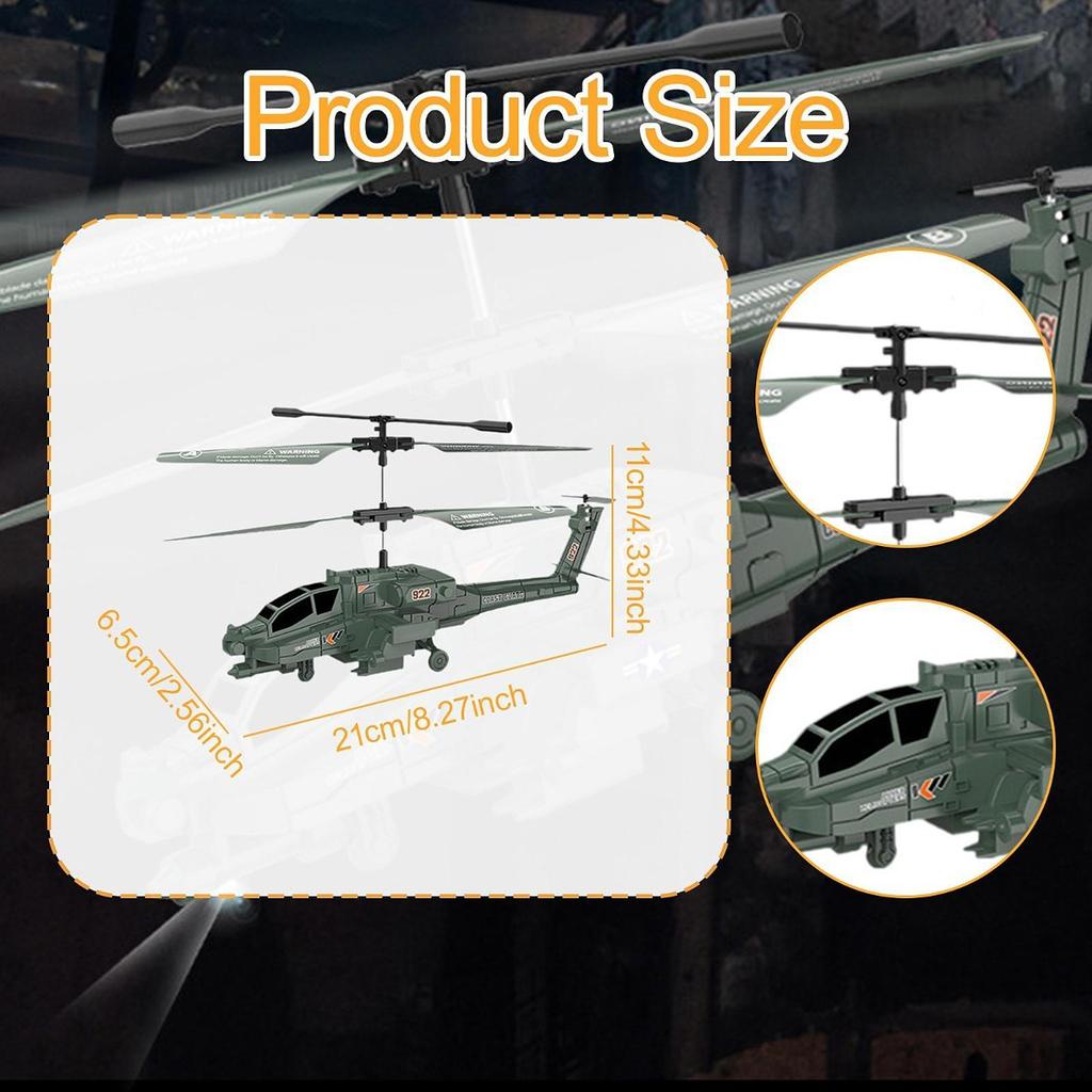 Helicopter Model Toy Pretend Play Desktop Display Party Favor with LED Ornament Holiday Present